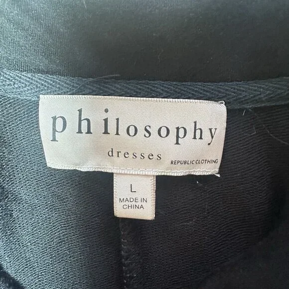 Philsophy Dress Women’s Size Large Midi Length Pockets Raw Hem Sleeve Zipper - Picture 11 of 13